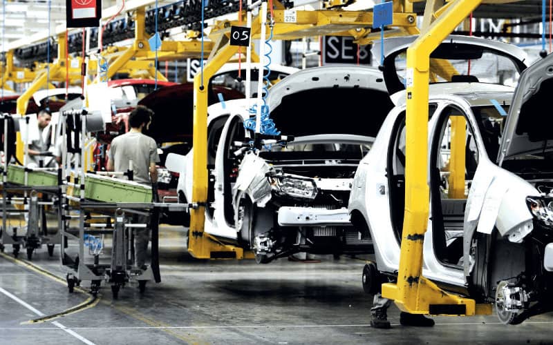 decline in Spanish exports of automotive components